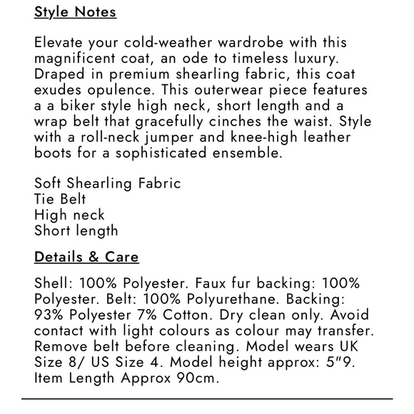 Karen Millen long line shearling coat - Picture 11 of 16